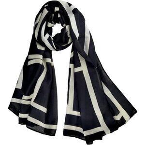 Women's Scarves Light Soft Fashion Black White